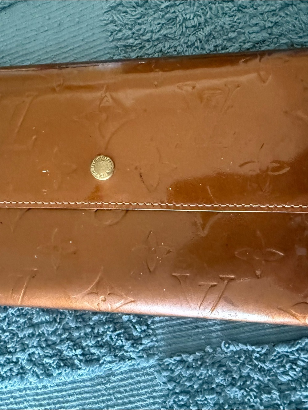 Louis Vuitton Monogram Vernis Brown Patent Snap Wallet